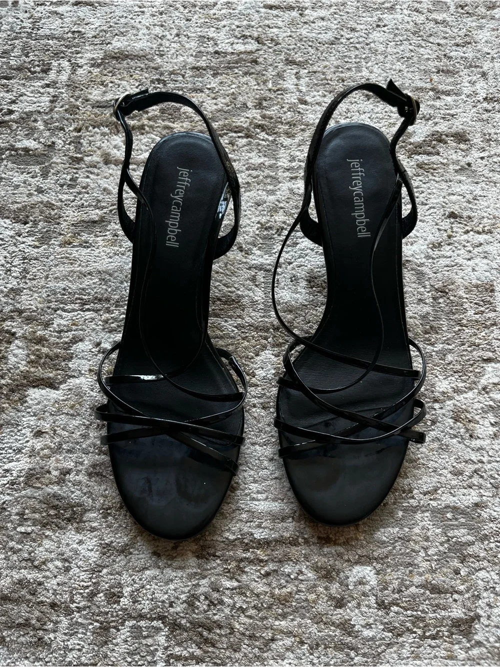 Jeffrey Campbell Black patent strappy High-Heel Sandals